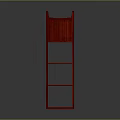 Red Wooden Storage Shelf Unit With Multiple Tiered Shelves For Home Organization
