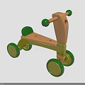 Toddler Wooden Walker with Green Wheels and Sturdy Handle Frame Design