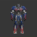 Blue Red Silver Mechanical Robot Character As Sci Fi Creature With Complex Armor Design 3d model