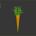 Orange Carrot With Green Leafy Tops Isolated On Dark Background With Glossy Surface And Reflection