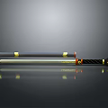 Detailed Sword With Black Scabbard Gold Decorations And Sharp Metal Blade