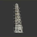 Scenic View Of Ancient Multi Story Stone Tower With Traditional Chinese Architectural Details