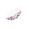 Modern Vibrant Glass Chandelier With Purple White Pink Hanging Pendant Pieces