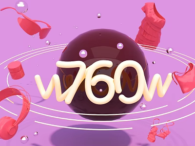 W760W E Commerce Product Display With Pink Background Clothing Headphones And Accessories 3d model