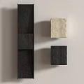 Modern Wall Lamps With Vertical And Horizontal Rectangular Shapes In Dark And Beige Tones 3d model