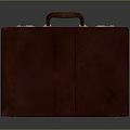 Brown Leather Storage Box Furniture With Handle Stitching And Metal Clasps