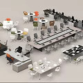 Office Desk Collection With Various Styles Office Chairs And Meeting Tables Layout