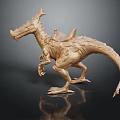 Detailed Dinosaur Sculpture with Saddle and Intricate 3D Carving Design Work