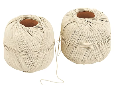 Two Beige Natural String Balls For Household Crafts And Decor 3d model