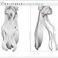 White Long Hair Hairstyle Design With Different Braid Styles And Flowing Locks 3d model