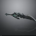 3D Rendered Fantasy Blade With Intricate Design Green Gemstones And Glowing Hilt