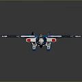 Striking Mecha Robot Character Standing With Blue Wings White Body And Red Accents