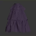 Man Wearing Purple Tiered Ruffled Cake Skirt With Flowy Layers