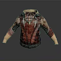 Stylish Red And Gold Decorative Hoodie With Intricate Patterned Design