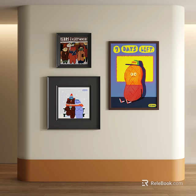 Modern Abstract Paintings With Vibrant Colors And Creative Patterns For Wall Art Decor 3d model