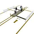 Public Parking Facility Entrance With Safety Barriers Payment Terminal And Arrow Indicators
