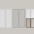 White and Brown Window Shutters with Various Panel Styles and Designs 3d model