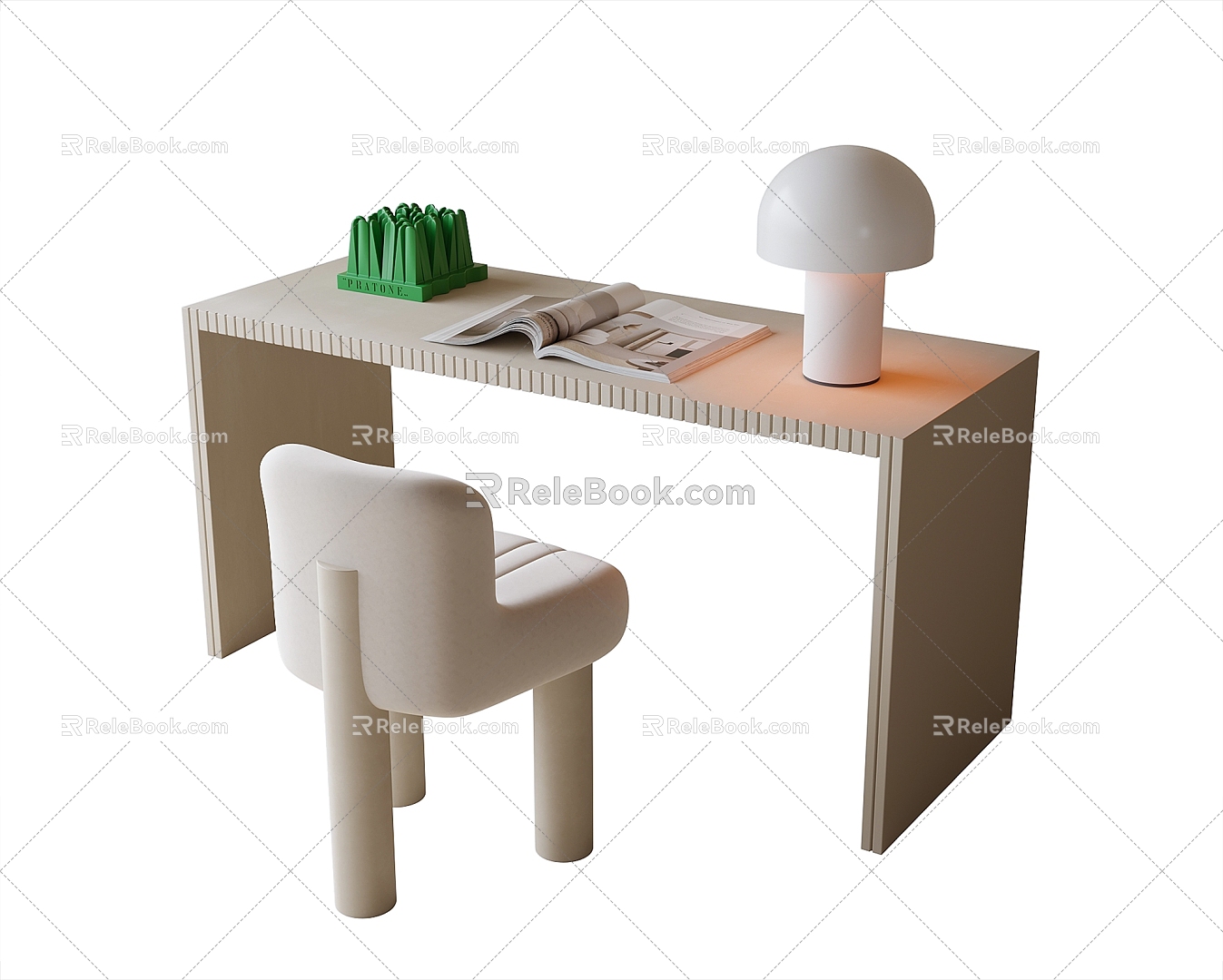 Modern Children's Desk Chair Single Chair Table Lamp 3d model