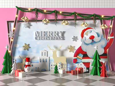 Modern Meichen Christmas Theme Meichen 3d model