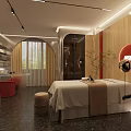 Modern SPA Treatment Room With Massage Table And Ambient Lighting