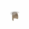 Contemporary Style Dining Table With Transparent Acrylic Top And Polished Brass Metal Base Design