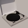 Modern Vinyl Turntable Player With Transparent Dust Cover Black Platter And Control Buttons