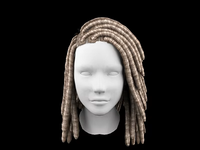 Game and Movie Character With Long Brown And Beige Braided Hair 3d model