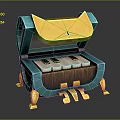 Creative Musical Instrument Art Supplies Storage Chest Featuring Piano Keys Turquoise Yellow Wooden Design