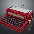 Vintage Red Remington Co Office Typewriter Classic Office Appliance Design