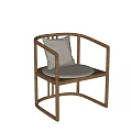 Modern Light Wood Leisure Chair With Gray Cushion And Pillow Design