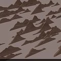 Brown Paper Art Mountain Models With Irregular Arrangement And Various Shapes