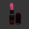 Vibrant Pink Lipstick With Smooth Black Casing And Brand Logo Design