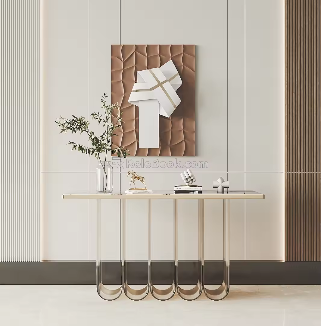 Modern end view table end view bar case 3d model