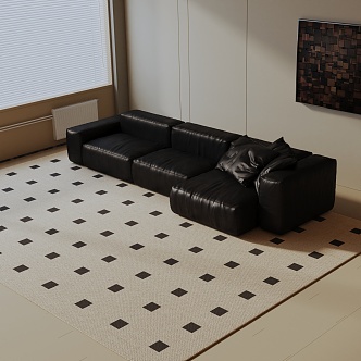 Modern three-seat sofa 3d model