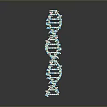 3D Rendered Blue DNA Double Helix Molecular Structure on Dark Background