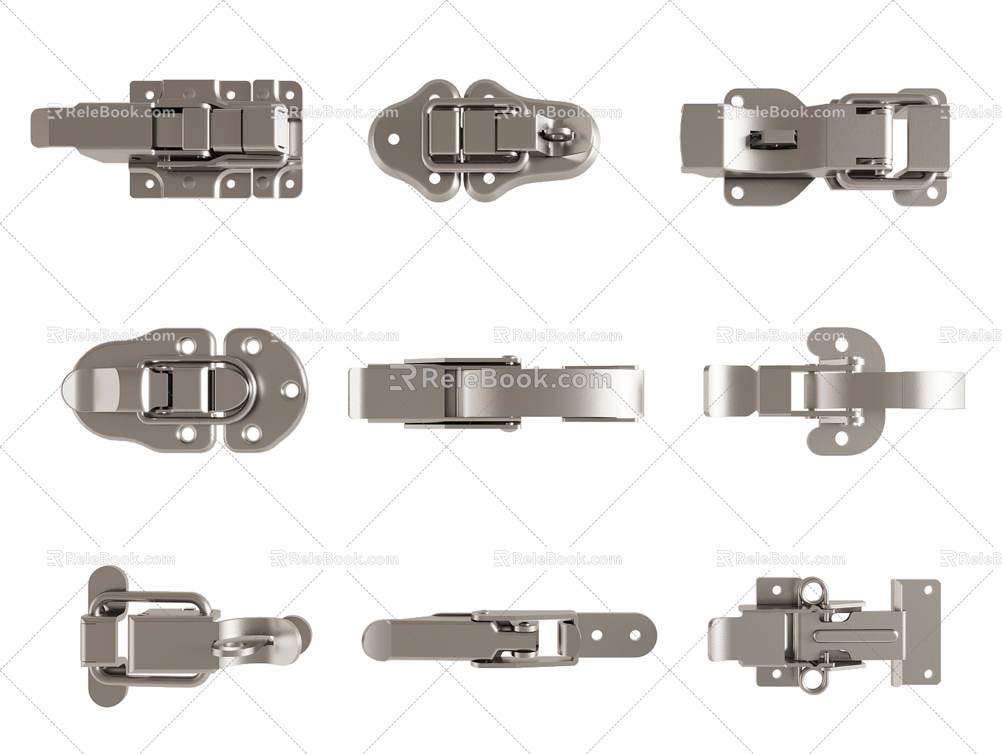 Lockset Tower Lock Hardware Lock Slide Lock Buckle 3d model