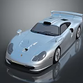 Shiny Silver Sports Car Featuring Sleek Aerodynamic Design Rear Spoiler and Modern Exterior