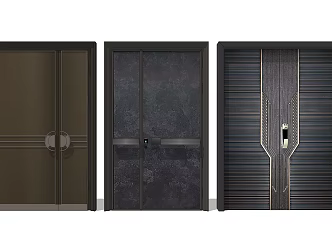 Modern child-mother door copper door 3d model