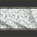 Natural Wooden Baby Crib With Paneled Headboard And Patterned Mattress Simple Design