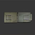 Unfinished Room Interior With Peeling Walls Tile Wall And Construction Debris