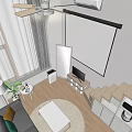 Modern Loft Apartment With Open Living Workspace Kitchen Staircase And Wooden Floors