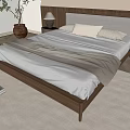Quiet Double Bedside Cabinet Carpet Pillow Ornaments 3d model
