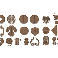 Chinese Traditional Door Knobs With Ornate Decorative Patterns And Multiple Shapes