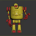 Robot fire extinguisher fire extinguishing robot fire fighting robot assistant small robot 3d model