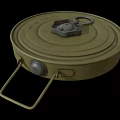 Green Circular TM 45 Anti Tank Mine Weapon Featuring 65 87 35 T Markings