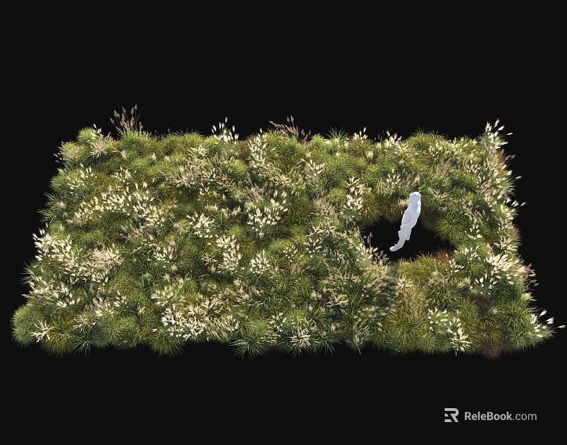 Lush Green Shrubs With White Flowers Enhancing Outdoor Garden Landscape Design 3d model 
