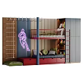 Stylish Basketball Themed Kids Bunk Bed With Storage Drawers Safety Ladders And Comfortable Pillows