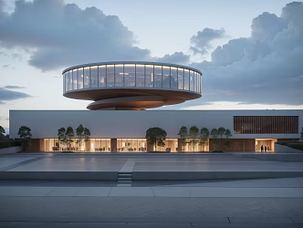 Modern Pavilion Architecture Small Pavilion Science and Technology Pavilion Exhibition Center Curved Spiral Landscape Tower 3d model