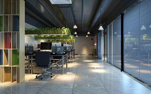 Industrial LOFT Public Office Area Office Bailun 3d model