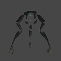 Game Movie Character With Robotic Design Large Blue Eyes And Mechanical Skeleton